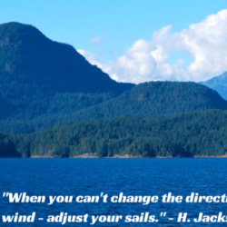 Sailboat and mountains