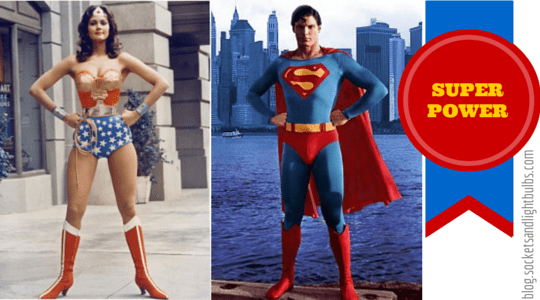 Superman and Wonder Woman pose