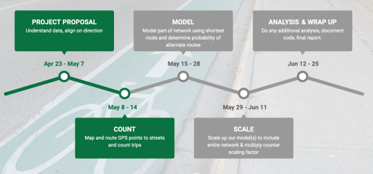 Project strategy showing sprints for proposal, count, model, scale, analyze and report